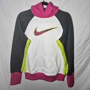 Nike Therma-Fit Pullover Hoodie Medium Pink White Green Black